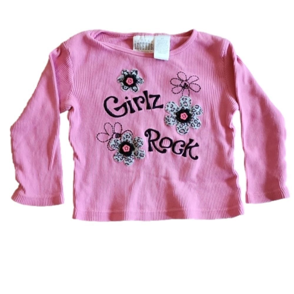 Little LEGENDS Pink Long Sleeve Tee 'Girls Rock'